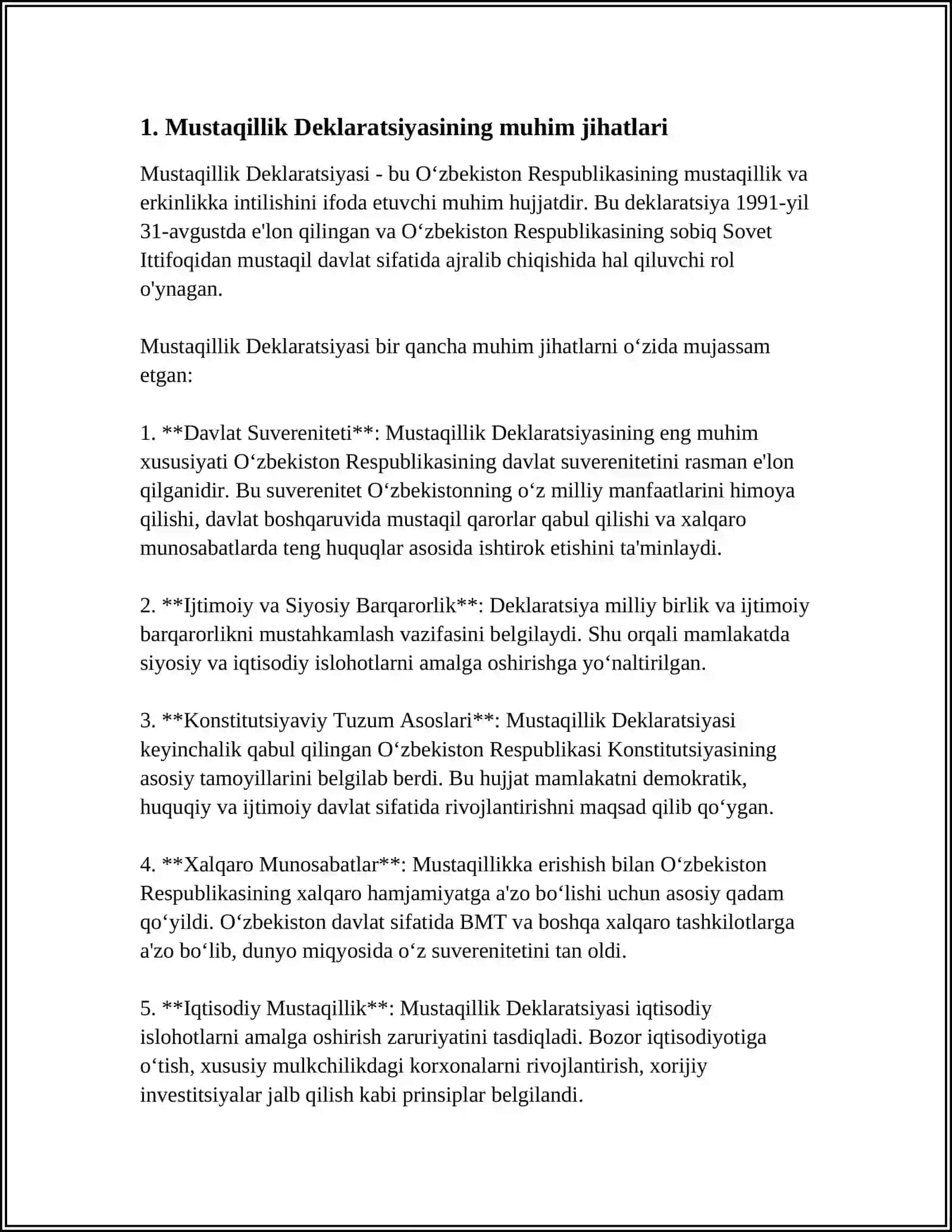 MUSTAQILLIK DEKLORATSIYASI VA UNING TARIXIY AHAMIYATI 3