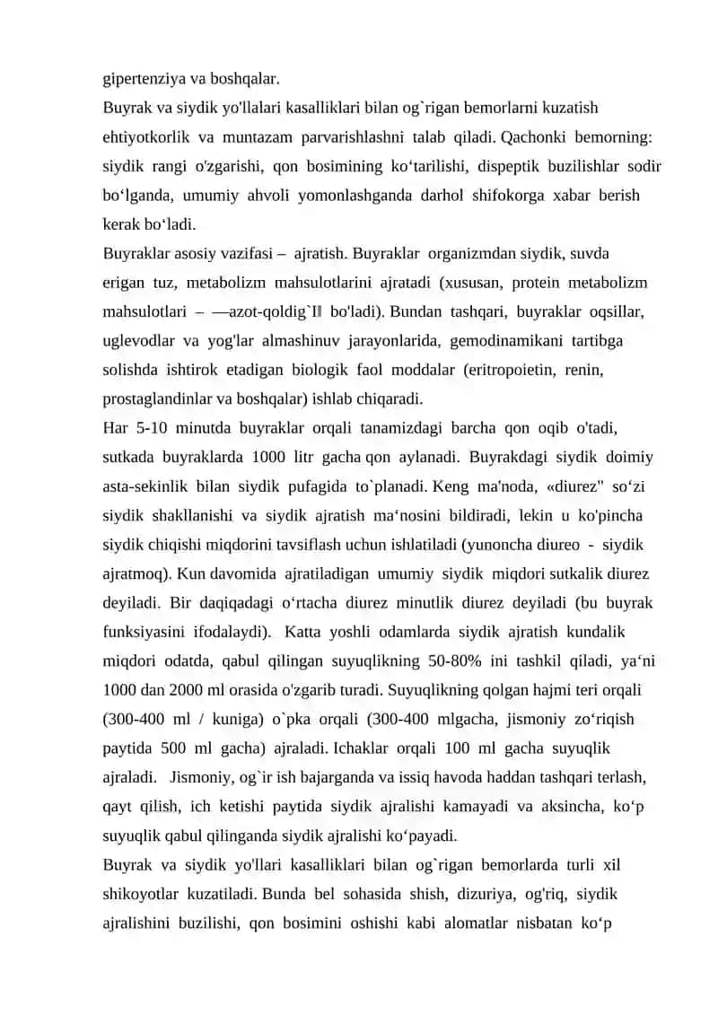 Buyrak va Siydik Ajratuv Yo’llarini Bilan Kasallangan Bemorlarni Parvarishlash 3