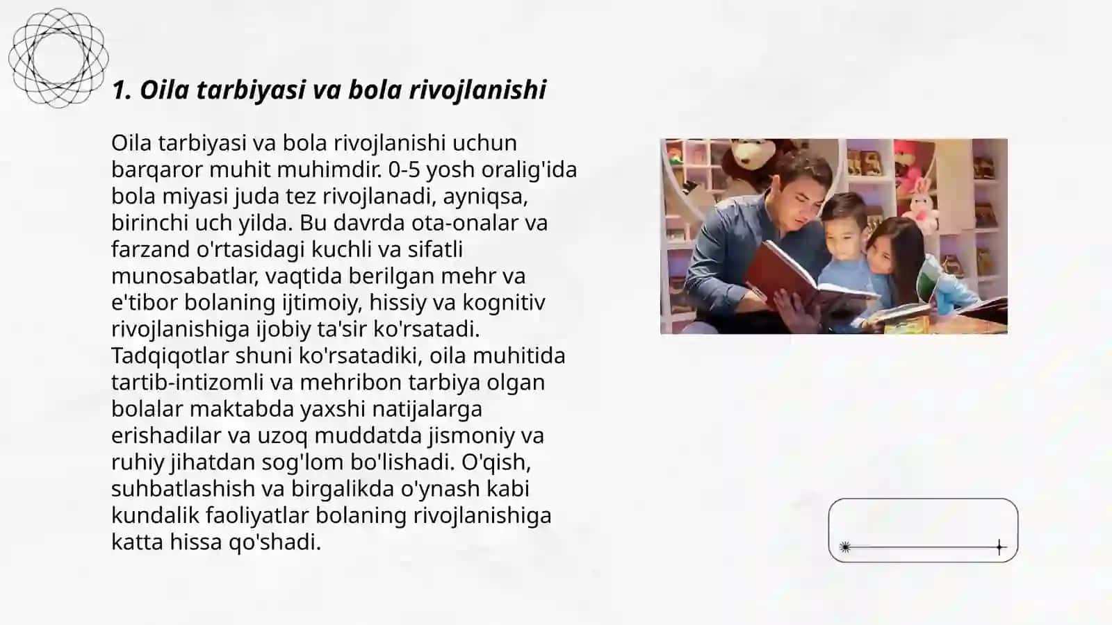 Oilada bola tarbiyasi toifalari va oqibatlari 3