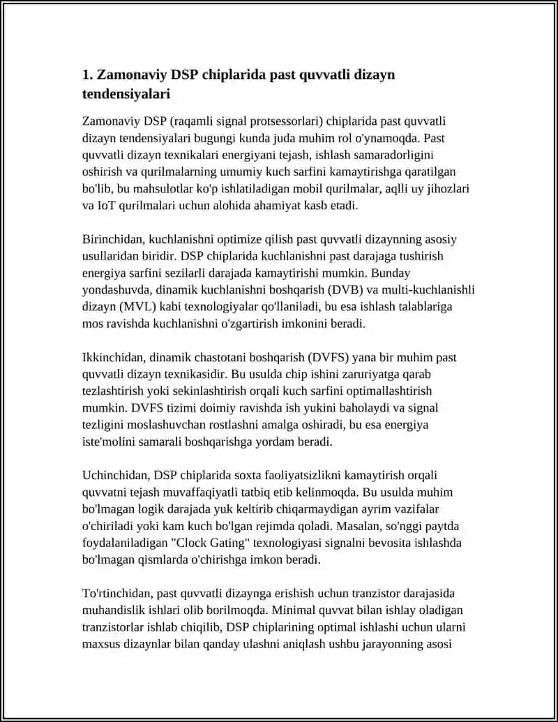 ZAMONAVIY DSP CHIPLARINING RIVOJLANISH TENDENSIYALARI 3