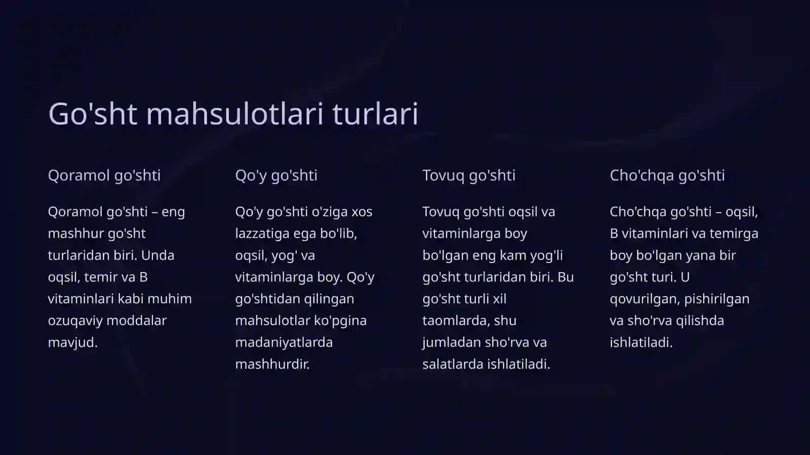Oziq-ovqat xavfsizligi va go'sht mahsulotlari 3