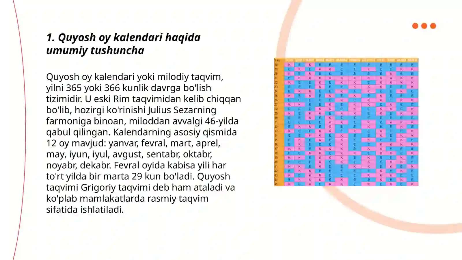 Quyosh oy kalendari muchal haqida tushuncha Umar Hayyom kalendari 3