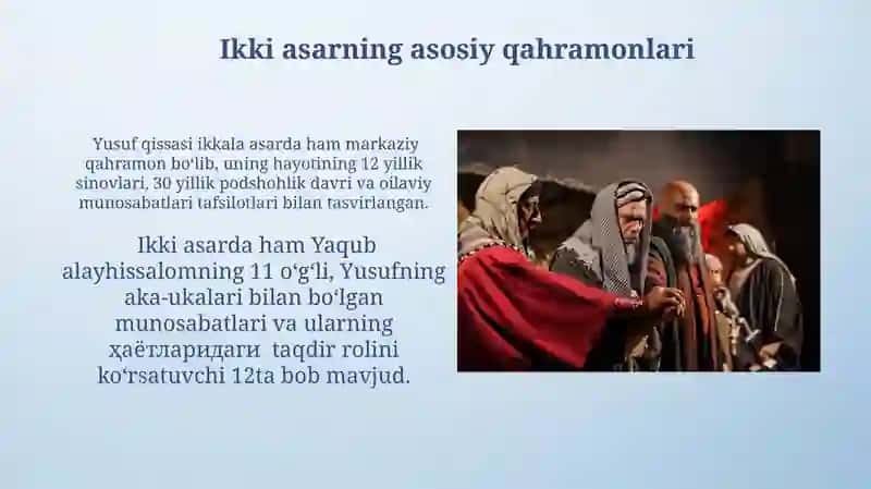 Yusuf surasi va "Yusuf va Zulayho" dostonlari 3