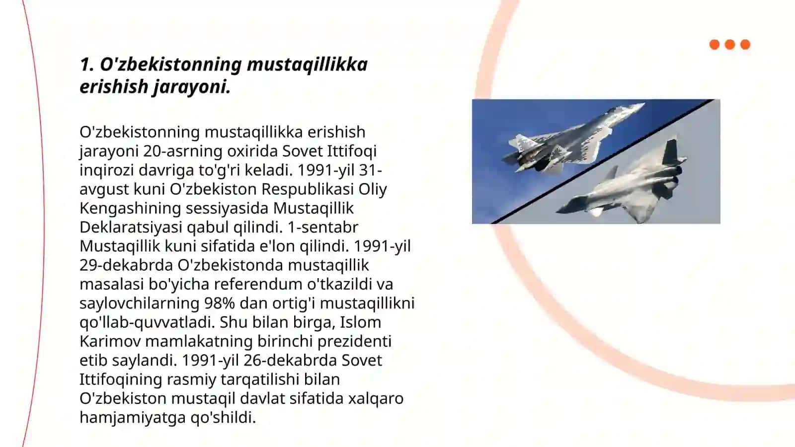 O'zbekistonning mustaqillikka erishish jarayoni 3