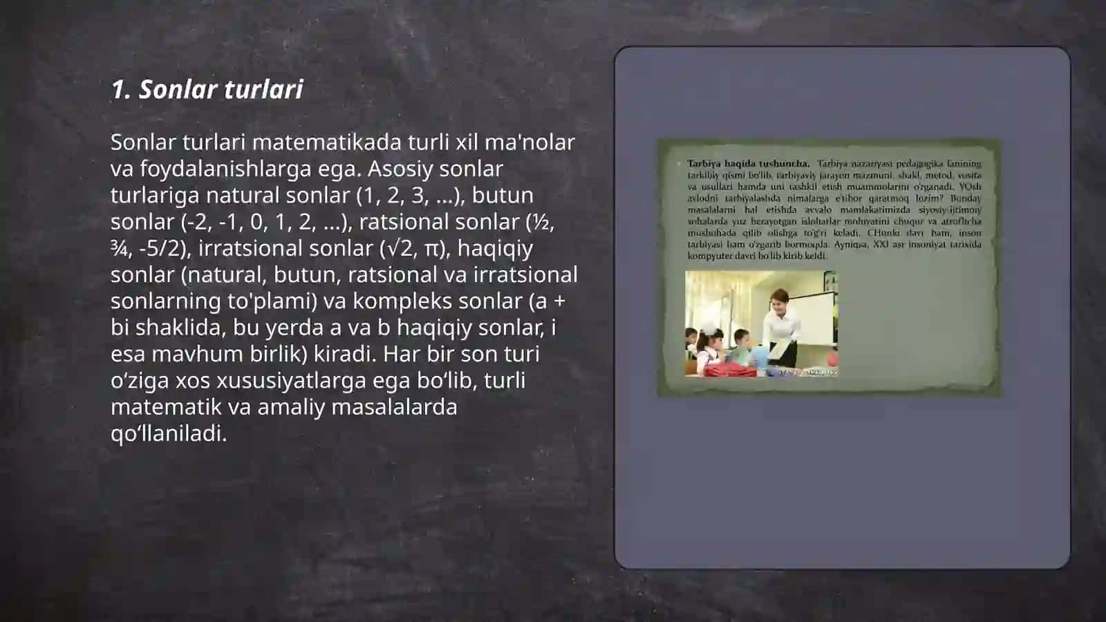 Sonlar turlari 3