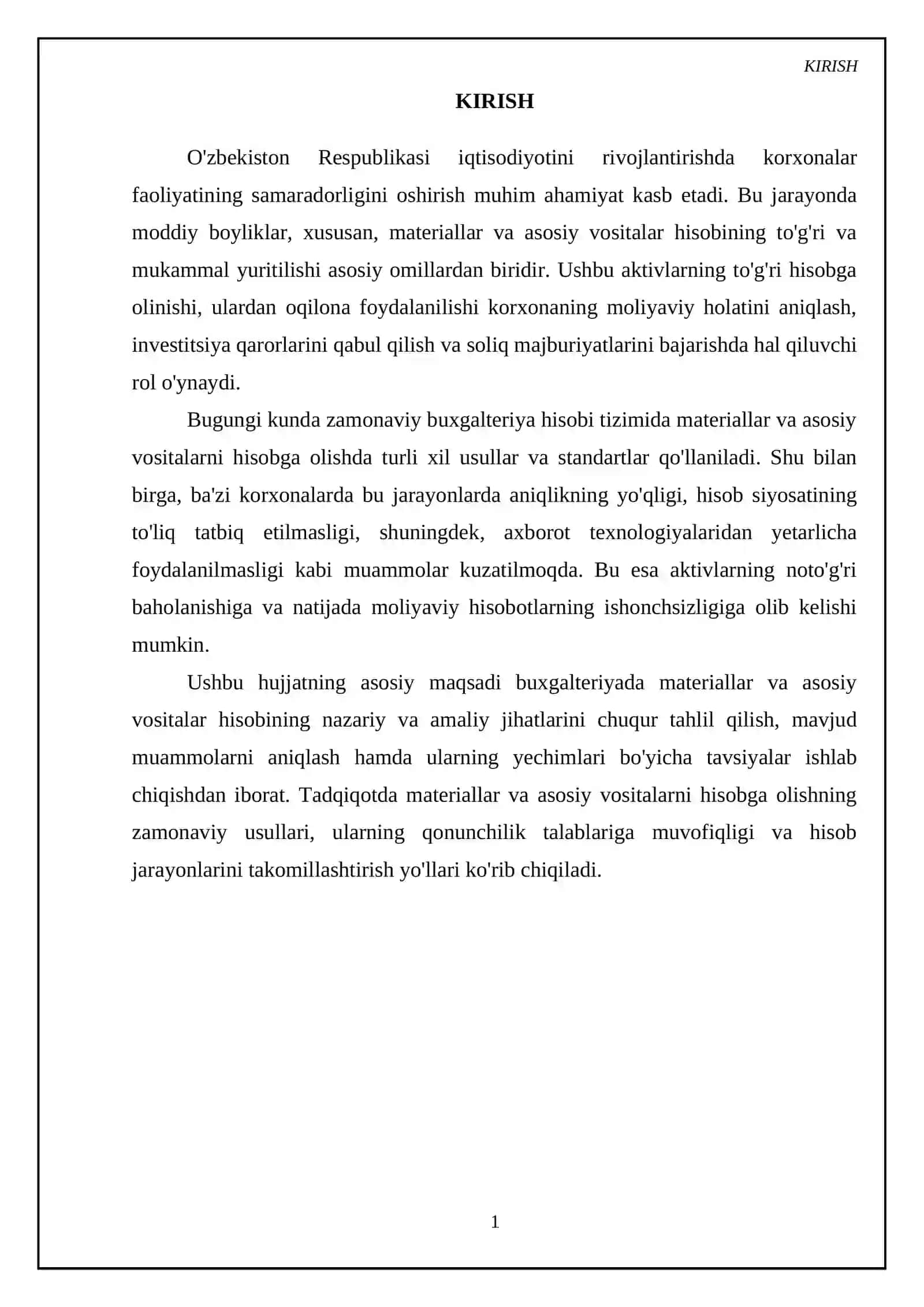 Buxgalteriyada materiallar hisobi va asosiy vositalar hisobi 3