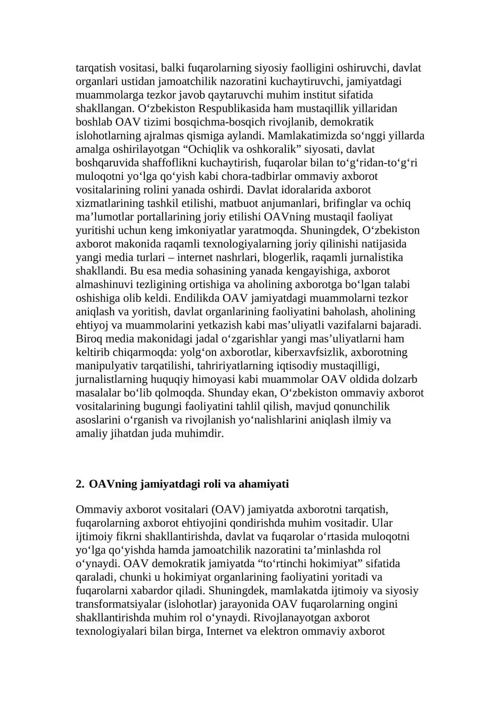 Ommaviy axborot vositalarining faoliyati 3