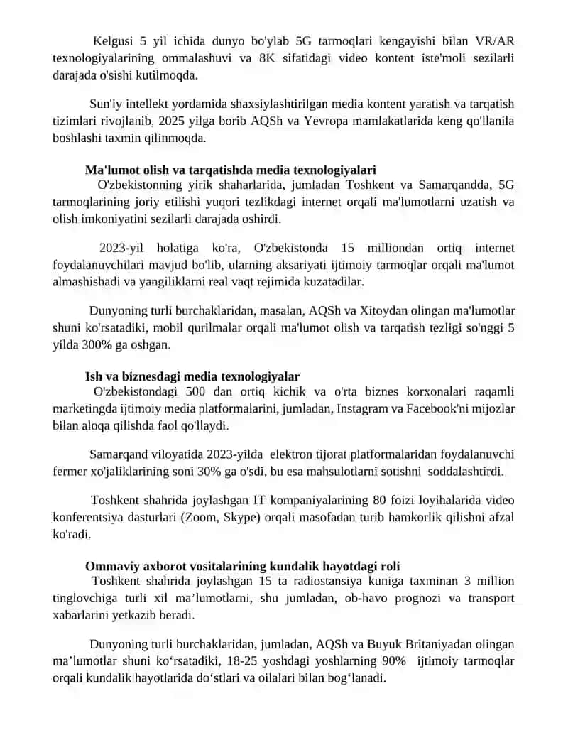 Media texnologiyalar kundalik hayotda 3