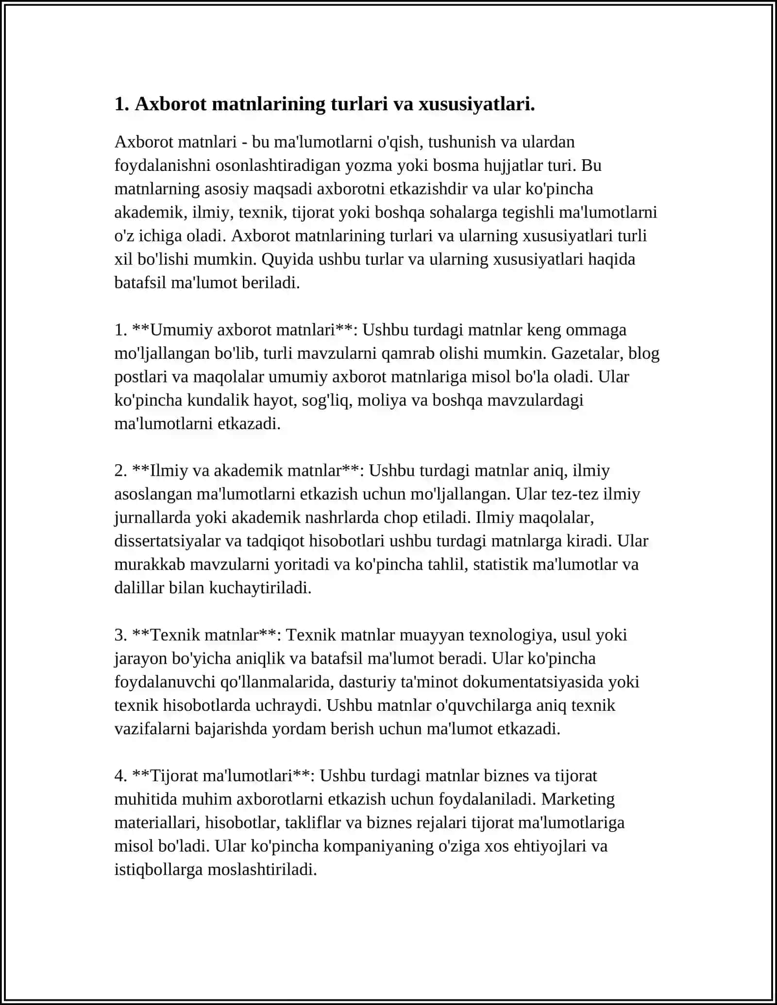 AXBOROT MATNLARI (GAZETA, INTERNET SAYTLARI MAQOLALARI) USTIDA ISHLASH 3