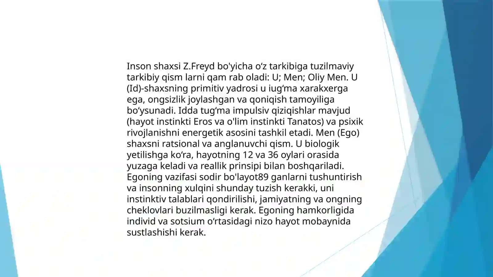 5.1.Z.FreydningklassikpsixoanalizidapsixikrivojlanishmasalasiZigmundFreyd1856-yildaFreyburgda,o'shapaytdagiAvstriyaVengriyaimperiyasininghozirgikunaaChexrespublikasigataalluqliqismidatug'ildi 3