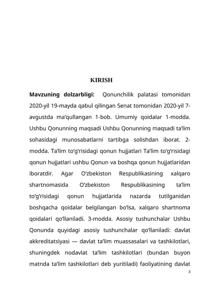 O`zbekiston Respublikasi Oliy va O’rta Maxsus Ta’lim Vazirligi 3