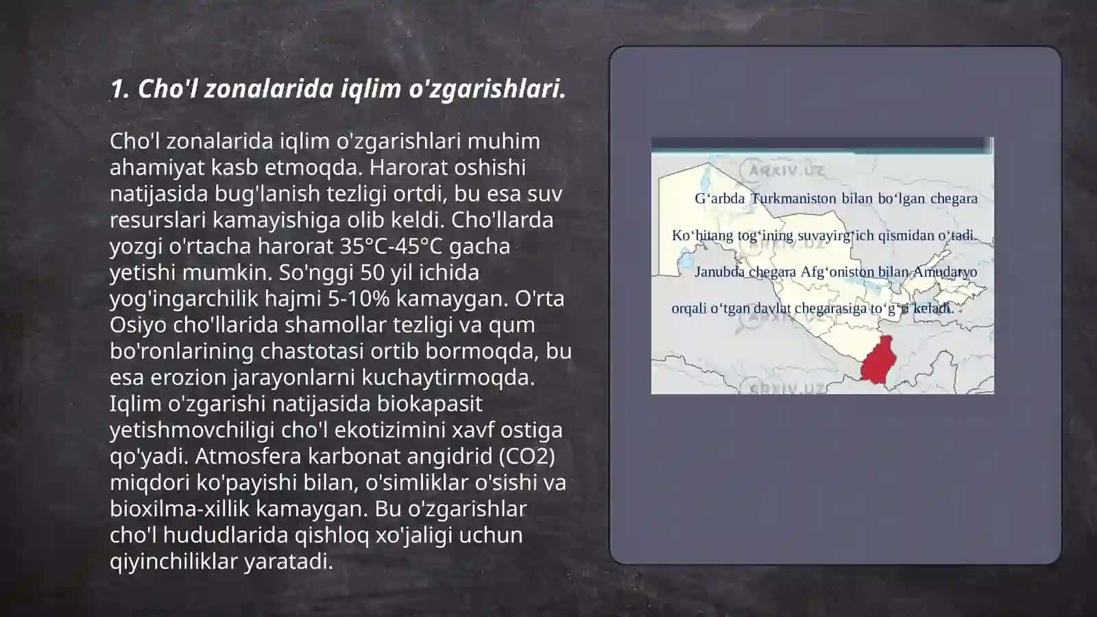 Tabiiy geografik zonalardagi tabiiy o'zgarishlar va farqli holatlar 3