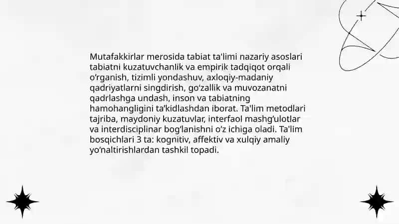 Mutafakkirlar merosida tabiat ta'limi: nazariy asoslar 3