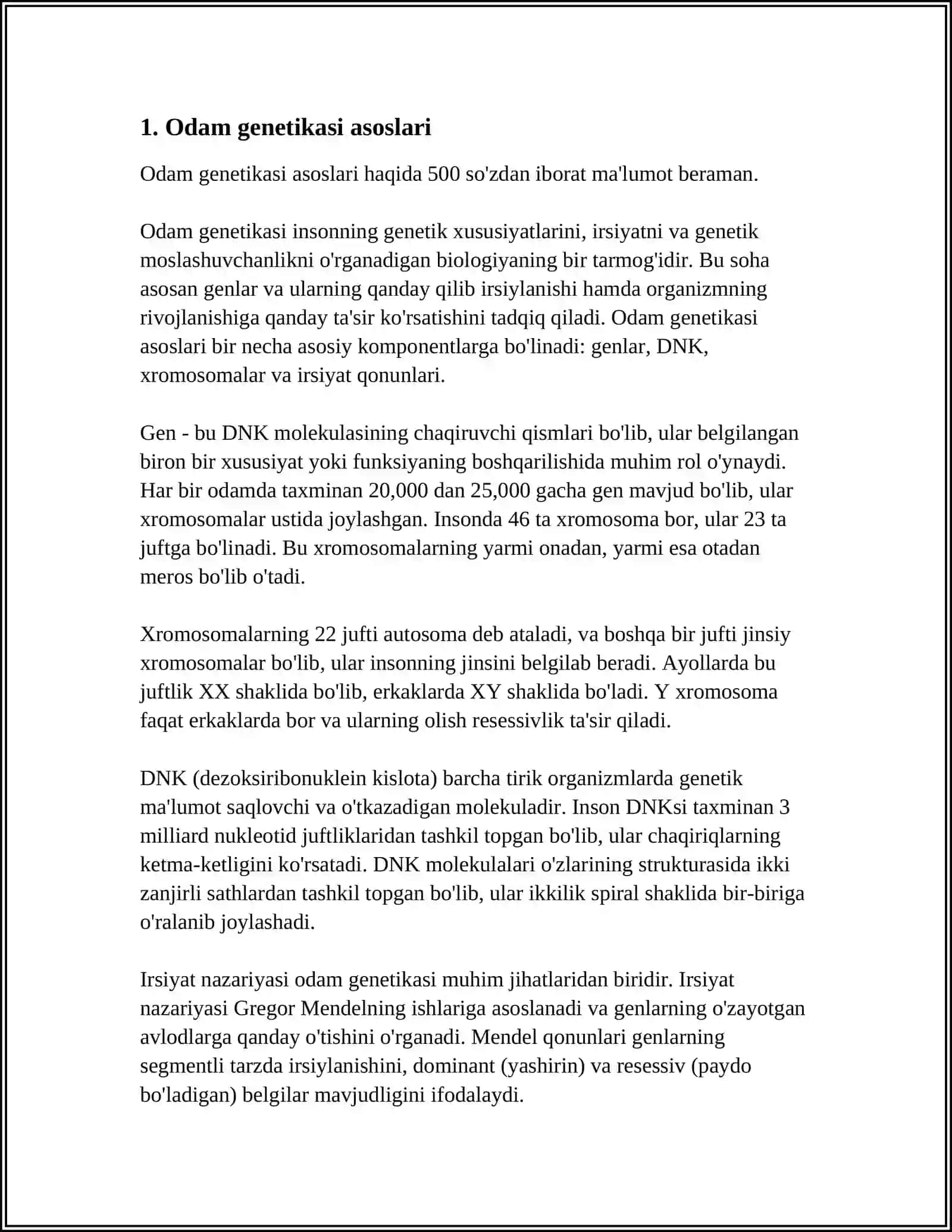 ODAM GENETIKASI OʻRGANISH USULLARI GENEALOGIK POPULYASION STATISTIKA VA EGIZAKLAR USULI 3