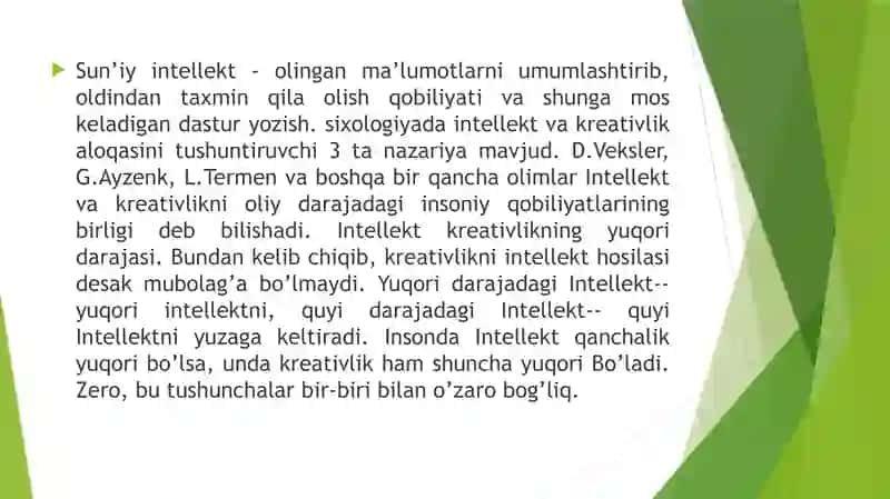 Intellekt va kreativlik nazariyalari 3