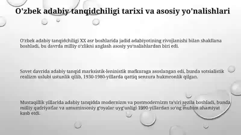 O'zbek adabiy tanqididanazariy maktablar 3