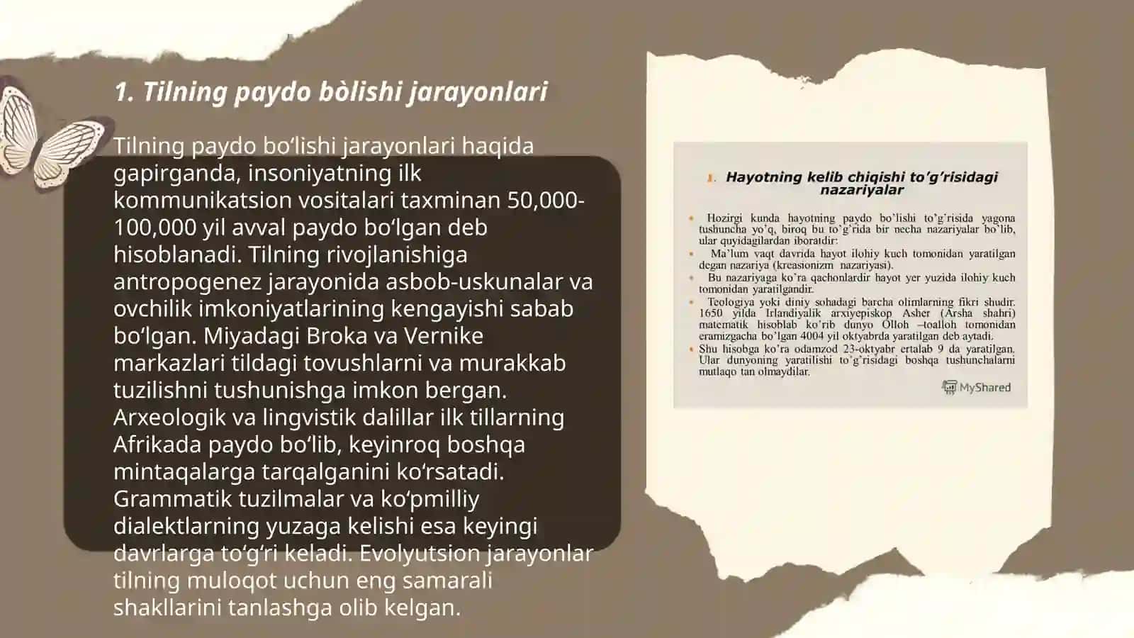 Tilning paydo bòlishi tillarning taraqqiyoti tillarning tasnifi 3