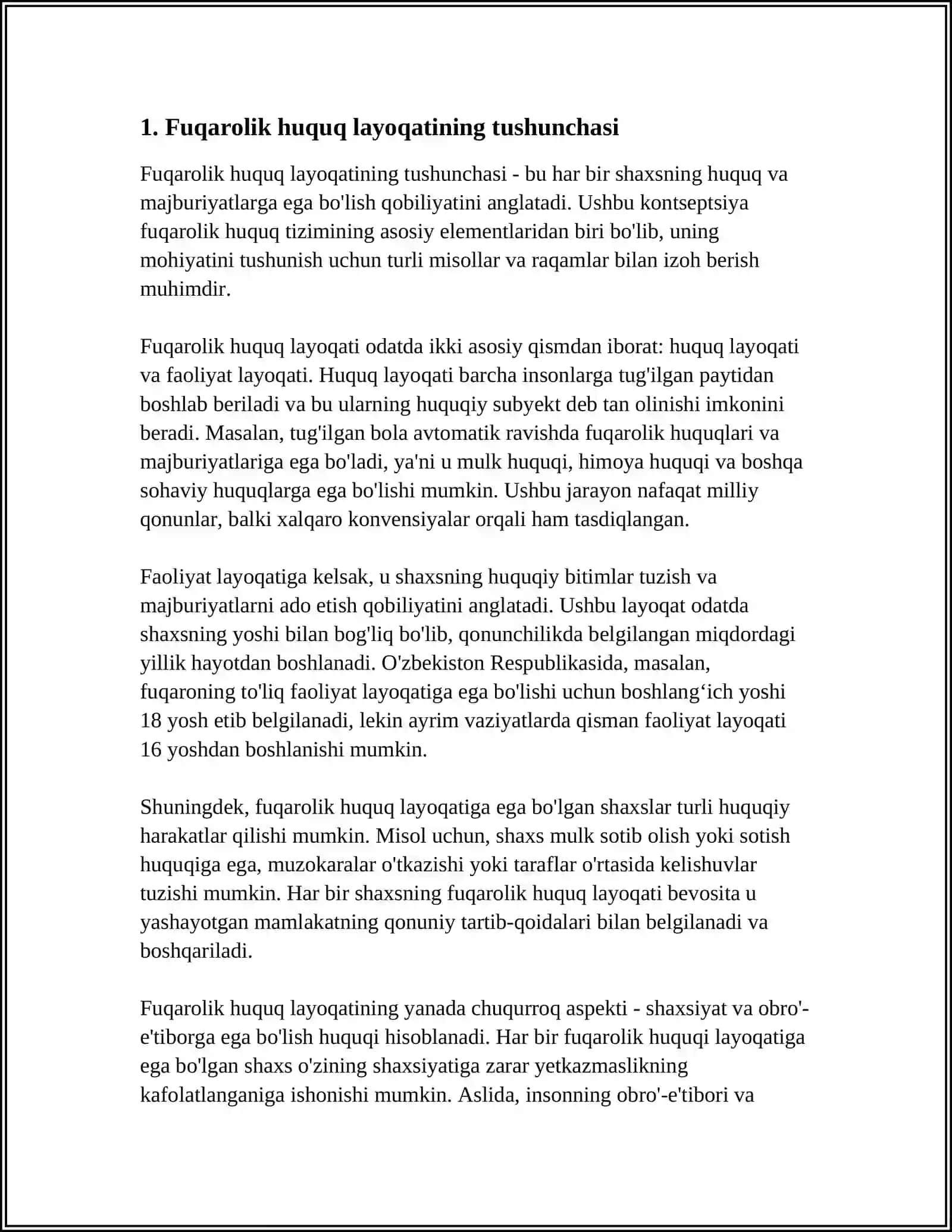 FUQAROLIK HUQUQ LAYOQATINING BOSHLANISHI,TAMOM BO'LISHI VA CHEKLANISHI 3