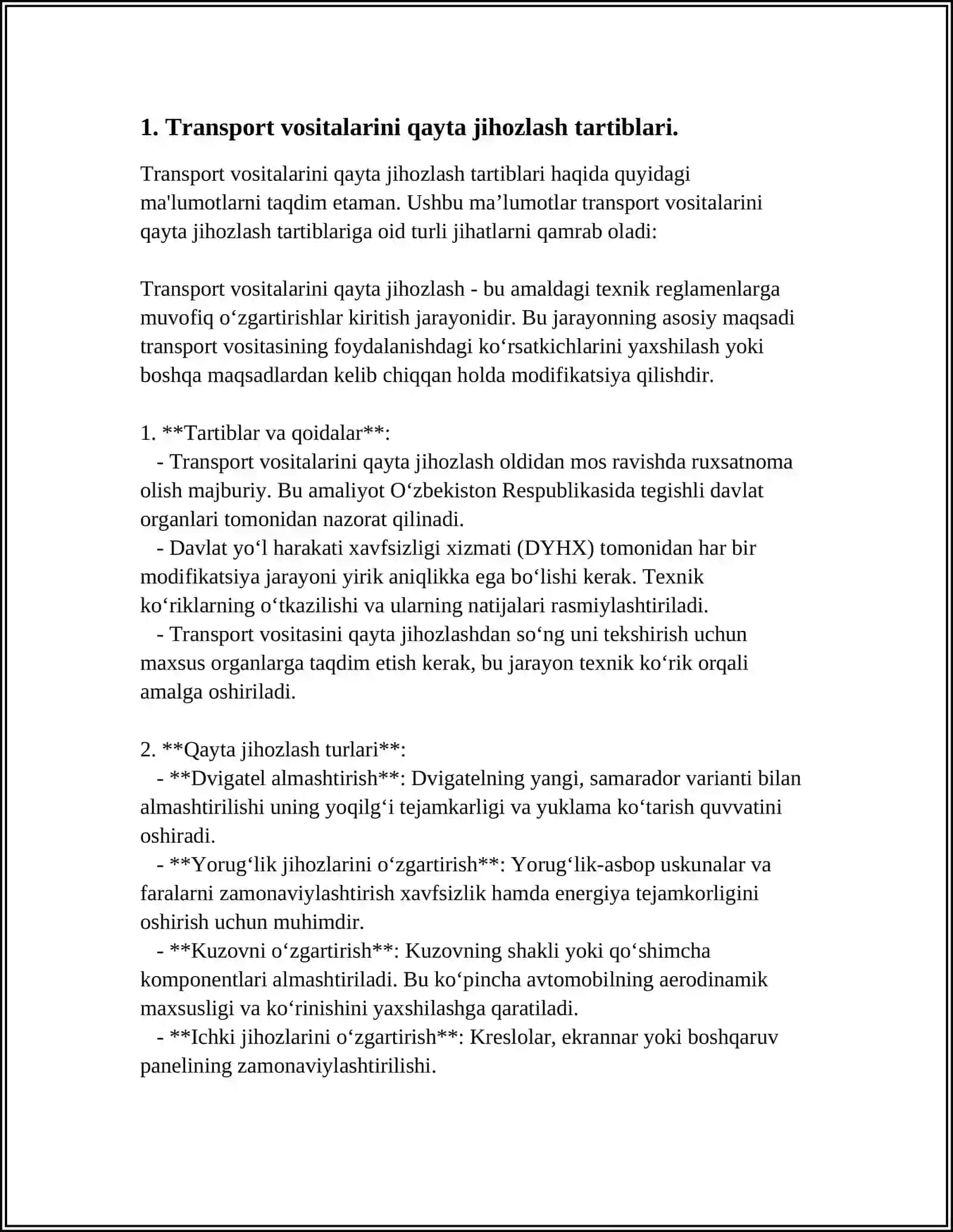 XORIJIY MAMLAKATLARDA AVTOMOTOTRANSPORT VOSITASINI QAYTA JIHOZLASH 3