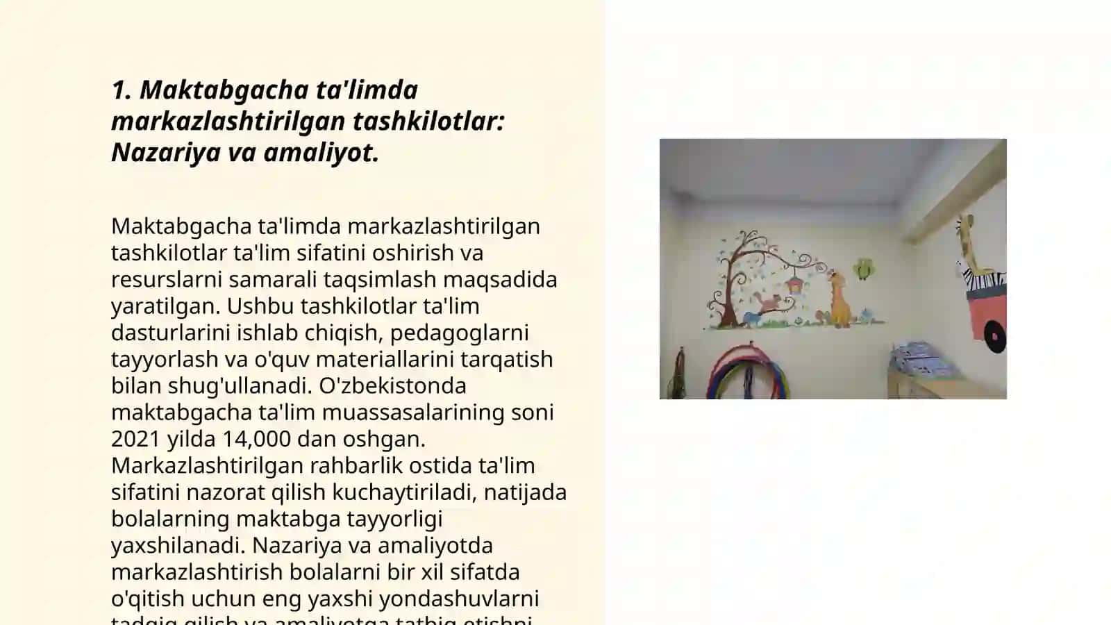 Maktabgacha ta'limda markazlashtirilgan tashkilotlarga oid matnlar 3