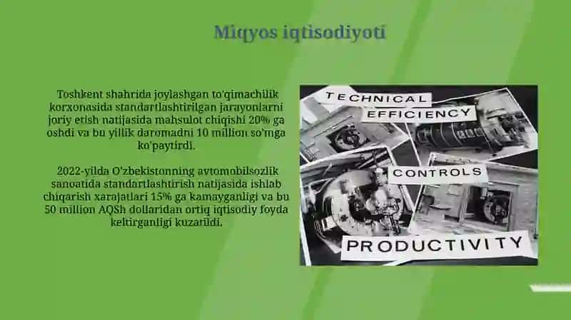 Standartlashtirishning iqtisodiy samaradorligi 3