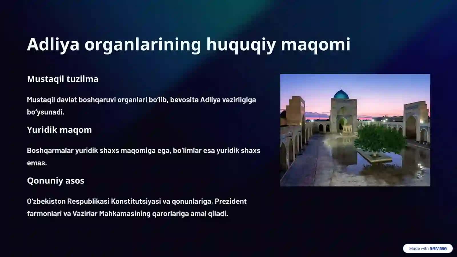 Adliya organlari tushunchasi, asosiy vazifalari va funksiyalari 3