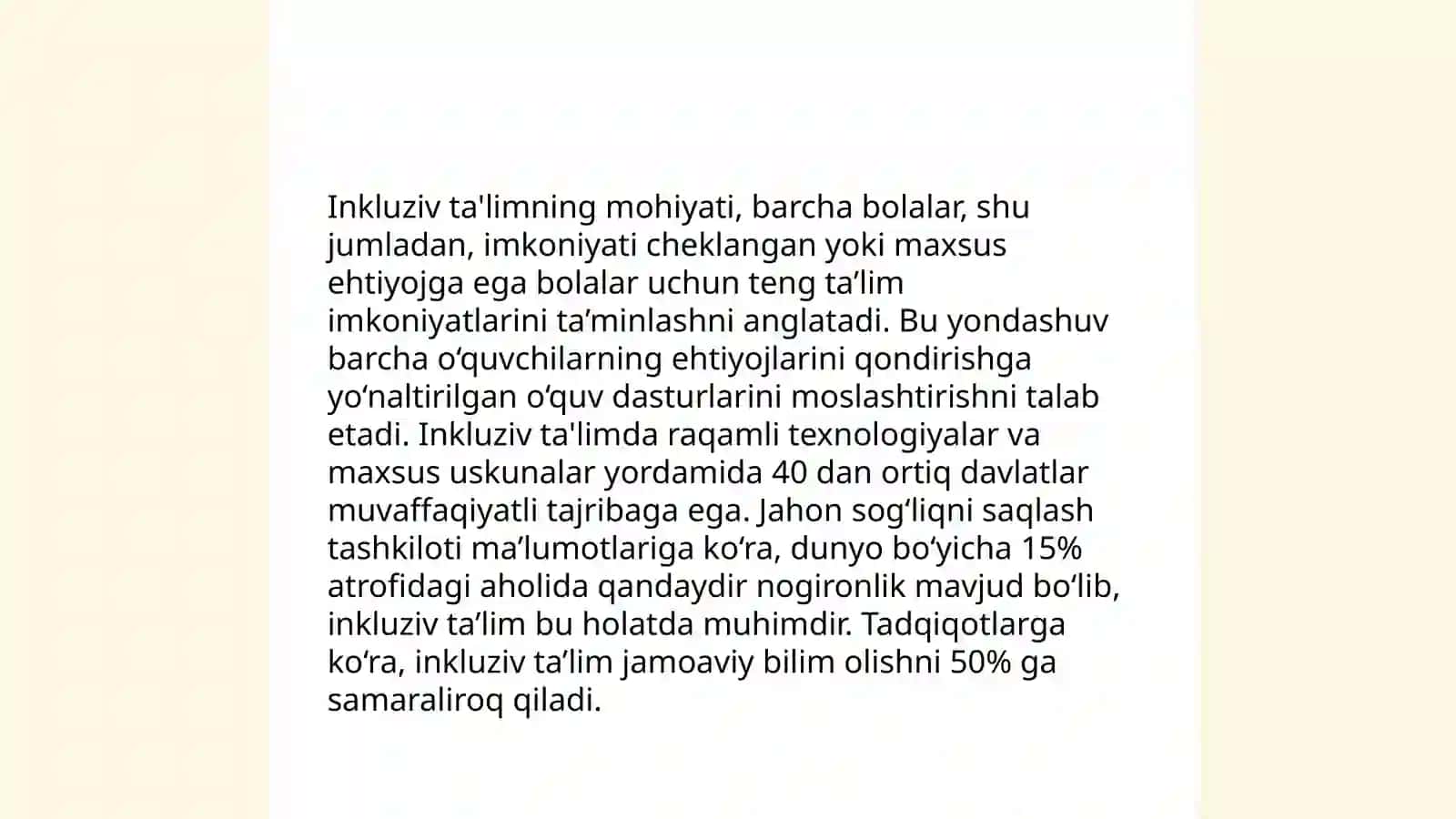 Inkluziv ta'limning shakllari 3