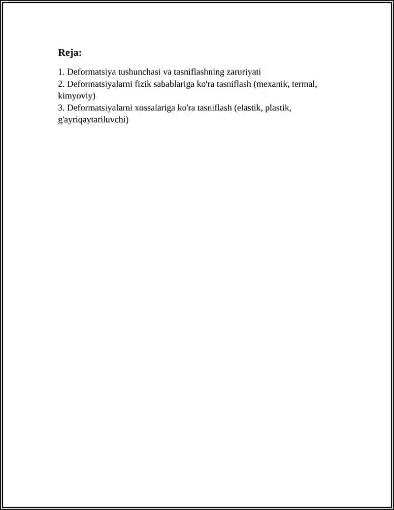 DEFORMATSIYALARNING TASNIFLANISHINI ASOSLAB BERING 3