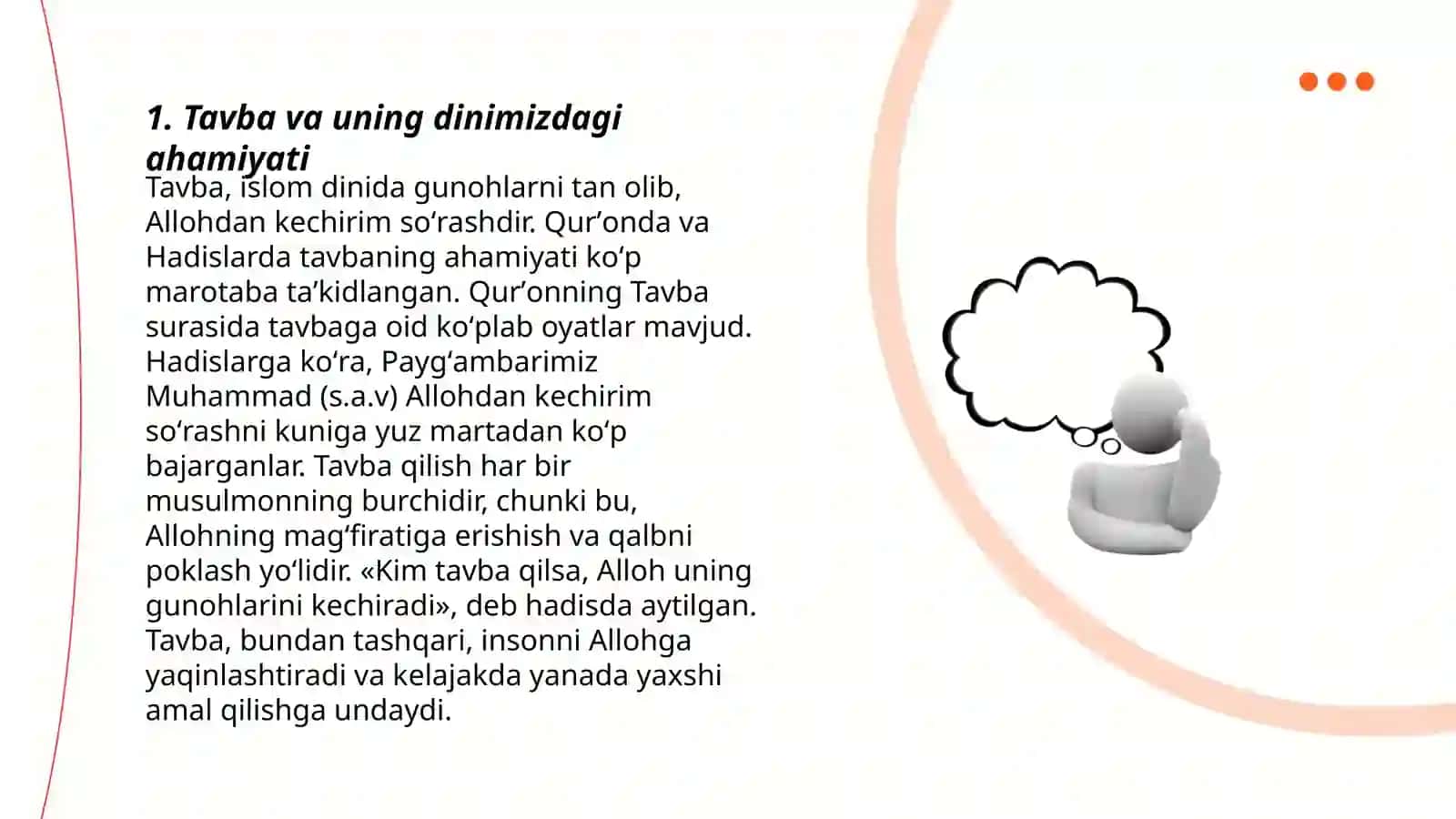 Imom Gʻazzoliyning Tavba asaridan Din va ahloq toʻgʻrisida 3