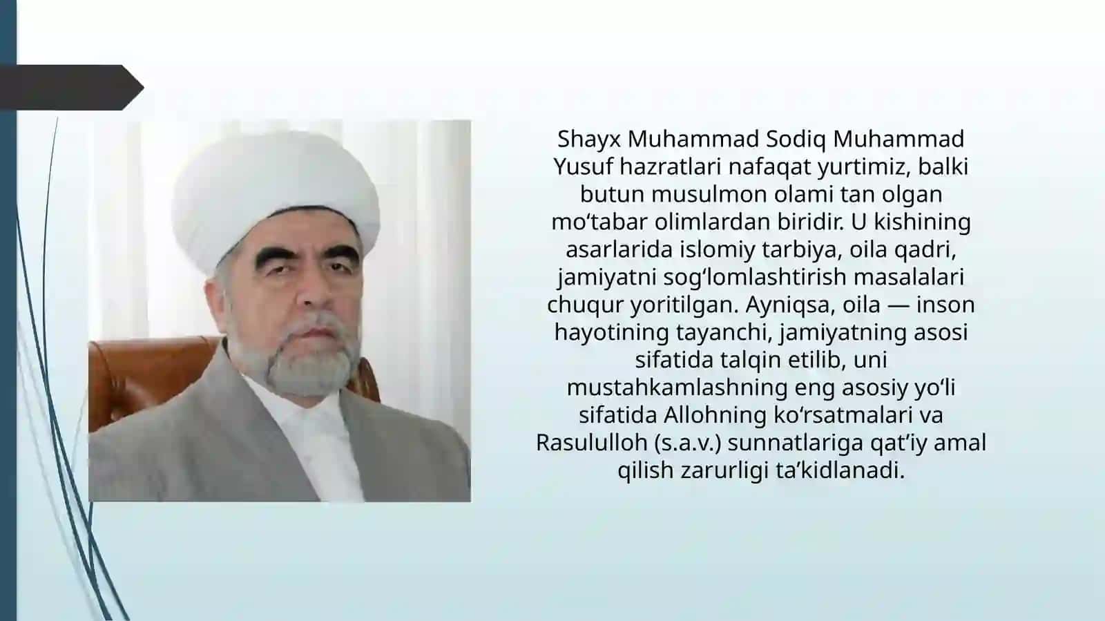 Shayx Muhammad Sodiq Muhammad Yusufning oila tarbiyasi haqidagi qarashlari 3