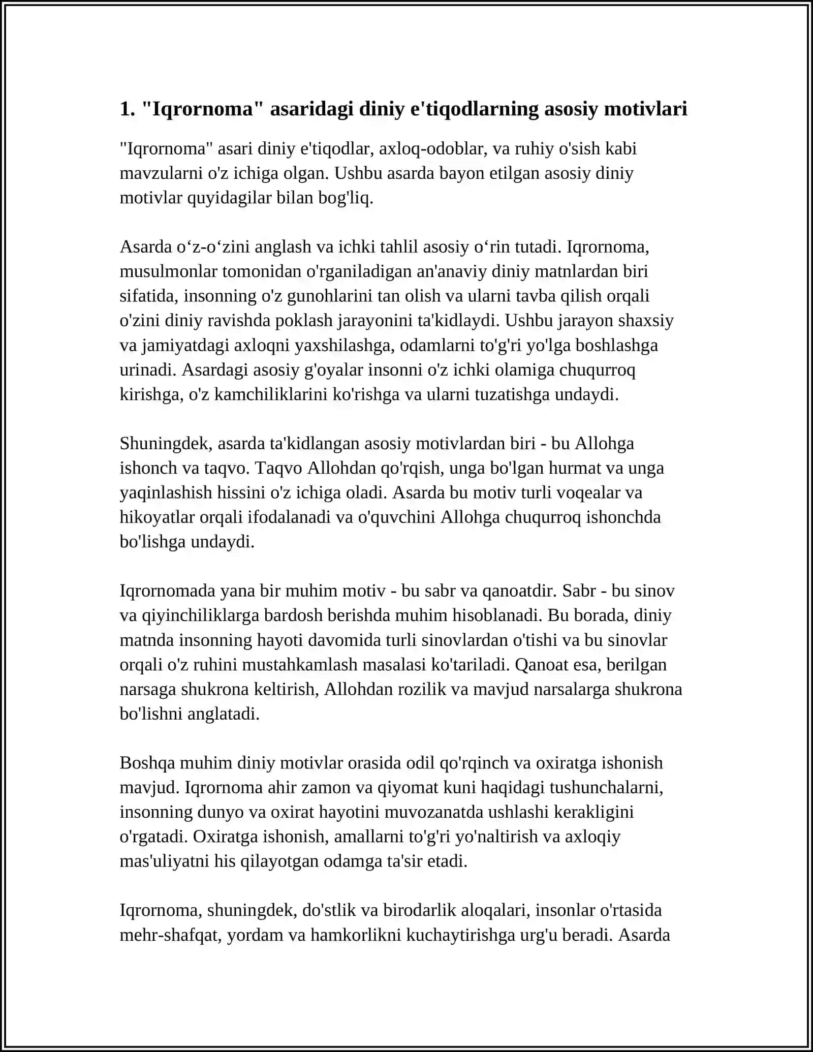 LEV TOLSTOYNING "IQRORNOMA" ASARIDAGI DINIY E'TIQODLARNI TAHLIL QILISH 3
