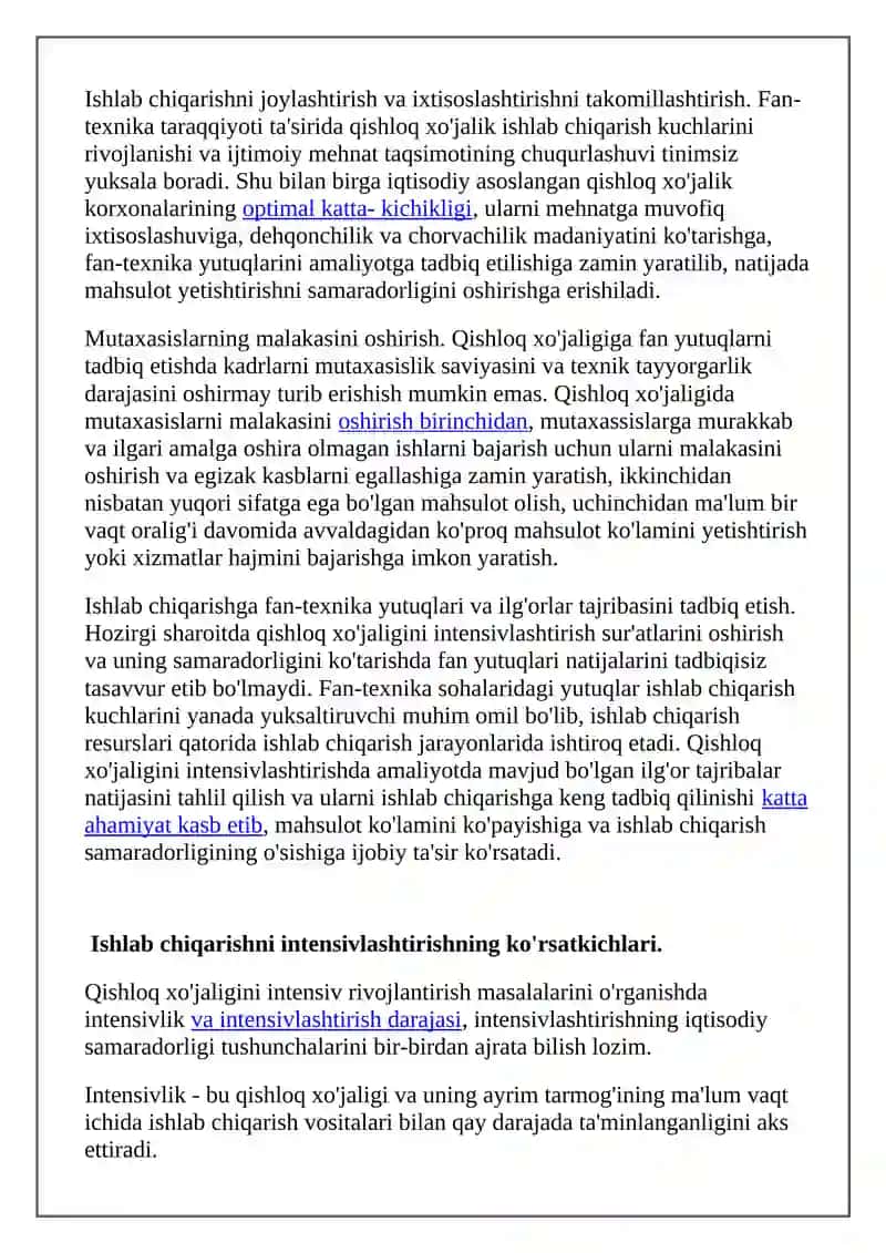 Qishloq xo'jaligi ishlab chiqarishini intensivlashtirish 3