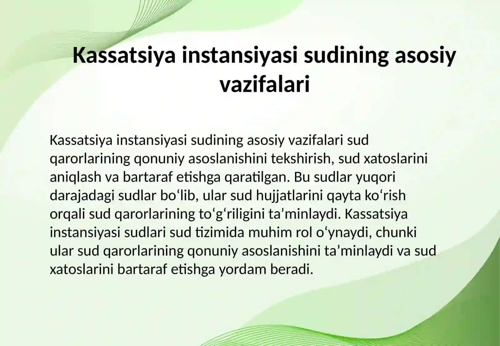 Kassatsiya instansiya sudida ish yuritish-sud hujjatlarini qayta koʻrish instituti sifatidagi oʻrni, roʻli va ahamiyati 3
