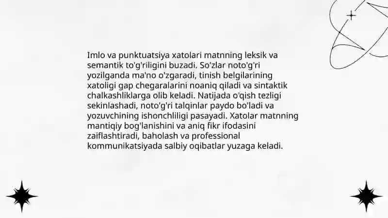Yozma matnning to'g'rilik, aniqlik, mantiqiylik sifati 3