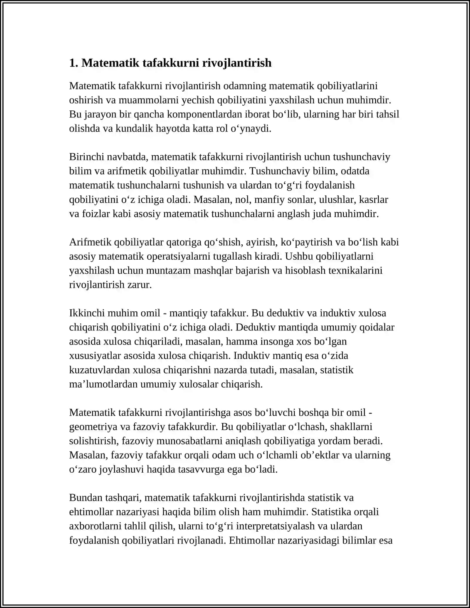 BOSHLANG’ICH SINFLARDA MATEMATIKA O’QITISHNING TARBIYAVIY, TA’LIMIY, RIVOJLANTIRUVCHI MAQSADI VA VAZIFALARI 3