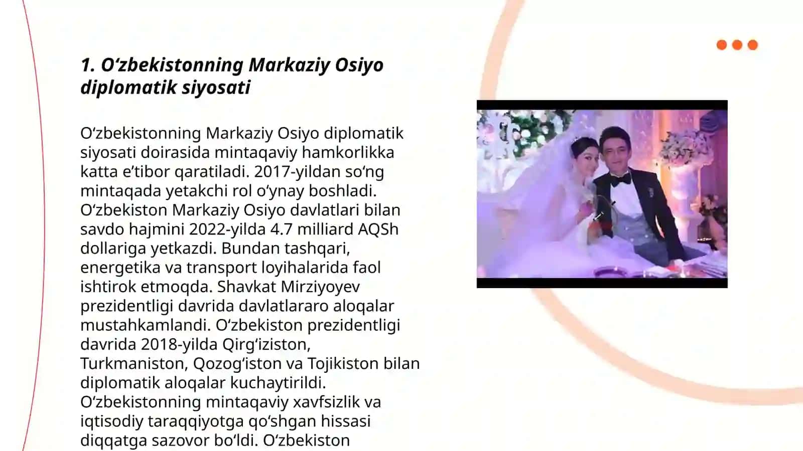 O‘zbekistonning Markaziy Osiyoda tinchlik va barqaror likni ta'minlashdagi o‘rni 3