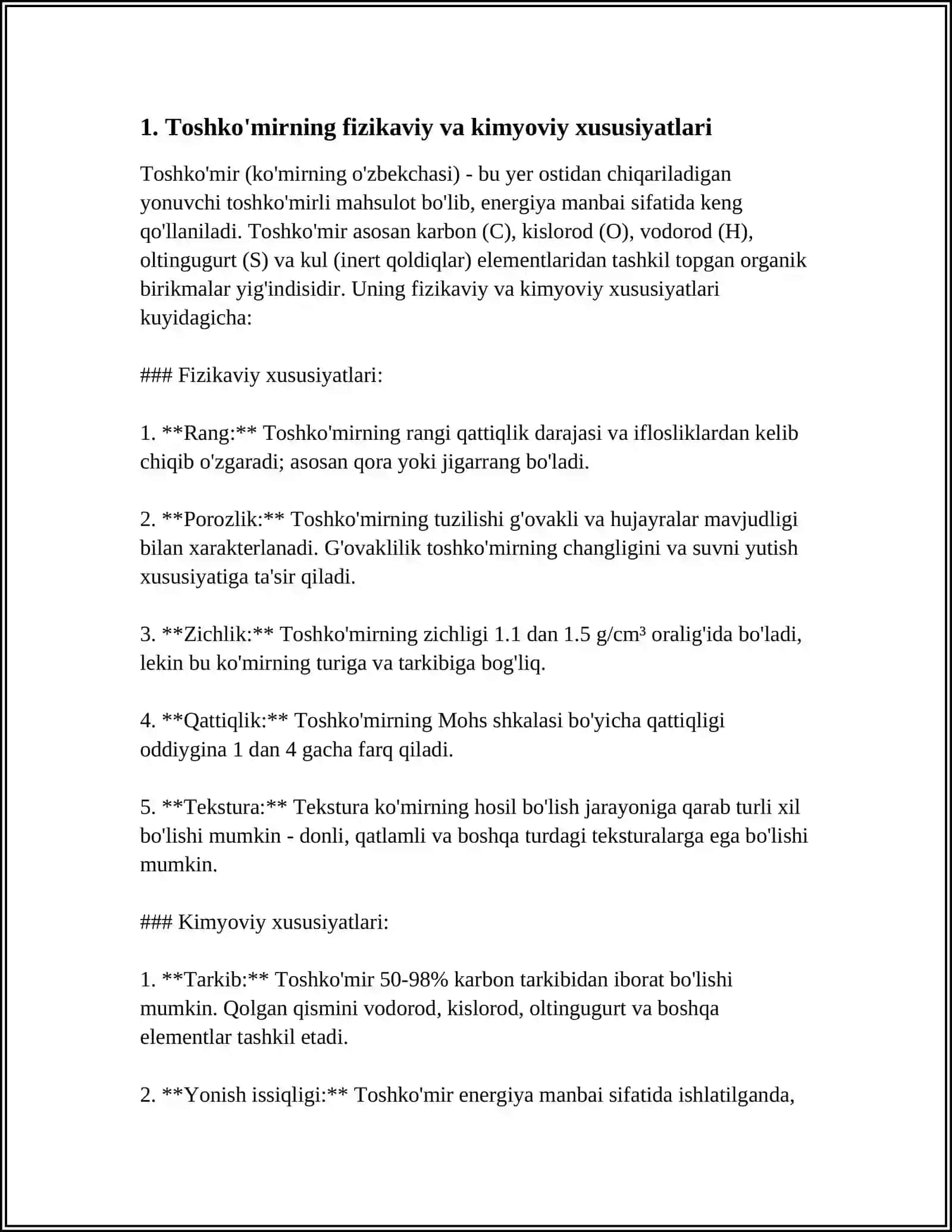 TOSHKOʻMIRNI KOKSLASHDA HOSIL BOʻLADIGAN MAXSULOTLARNI AJRATISH 3