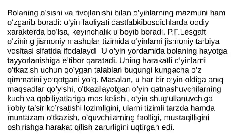 Harakatli o'yinlar (barcha jismoniy sifatlarni rivojlantirishga doir) 3