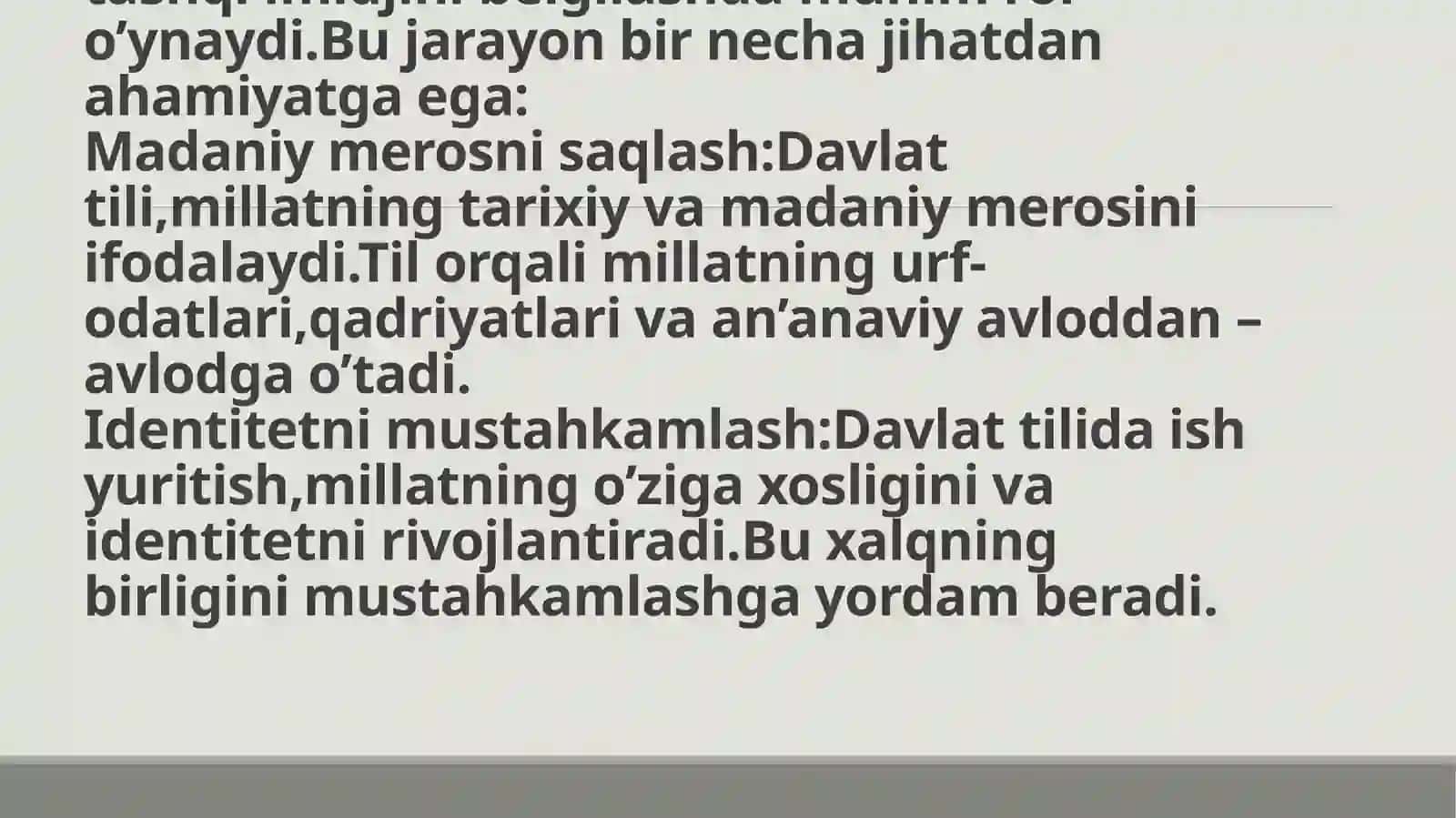 Millatning ichki va tashqi imidjini belgilashda davlat tilida ish yuritishning ahamiyati 3