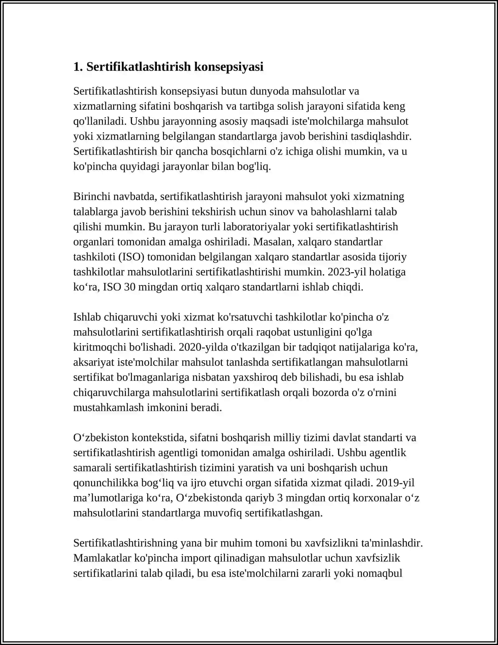 SERTIFIKATLASHTIRISH TIZIMLARI,SEXEALAR 3