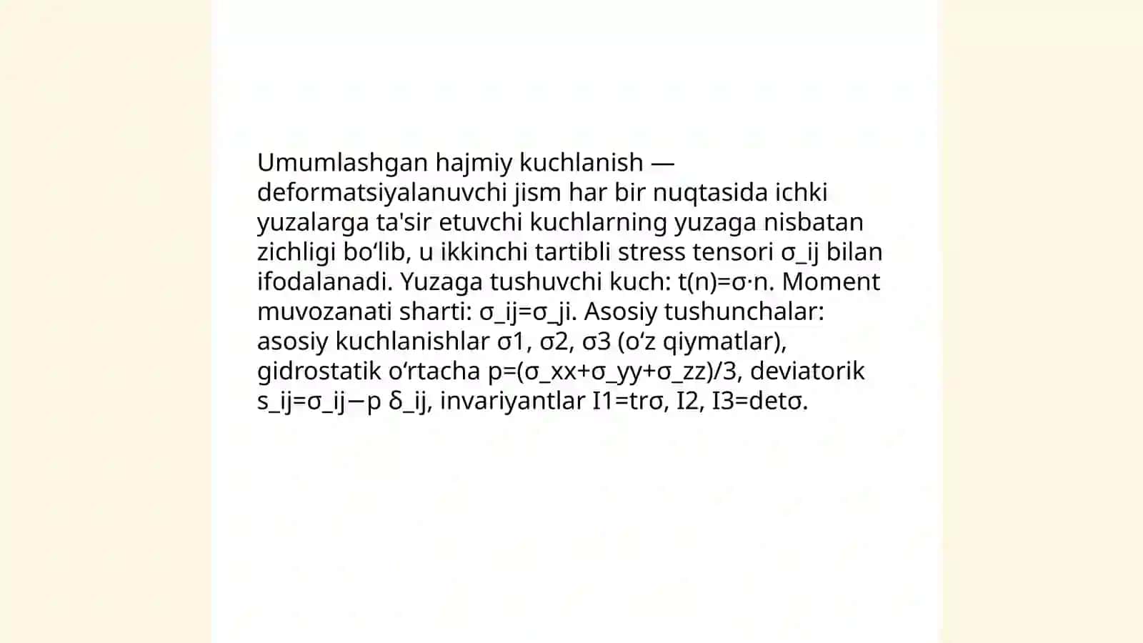 Umumlashgan hajmiy kuchlanish holati 3