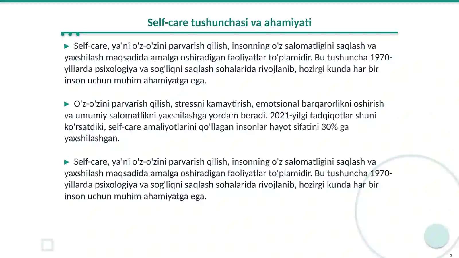 Self-care 3