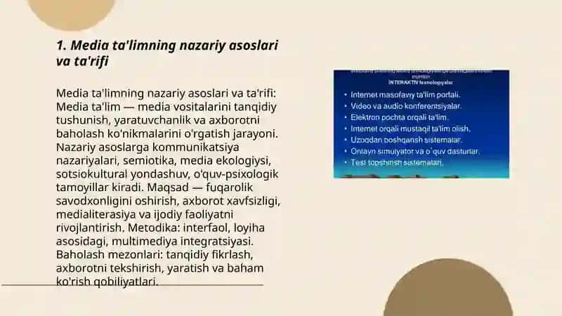 Media ta'limning nazariy asoslari va ta'rifi 3