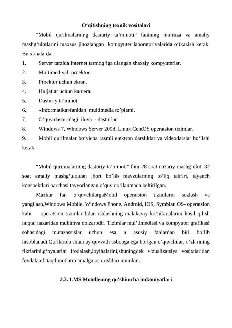 LMS Moodleda elektron kurs yaratish texnologiyasi 3