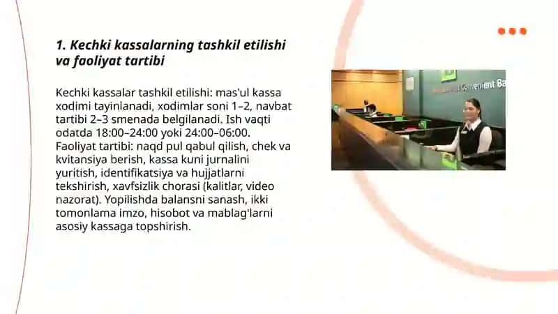 Kechki Kassalarning Faoliyati 3