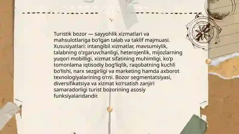 Turistik bozor va uning vazifalari 3