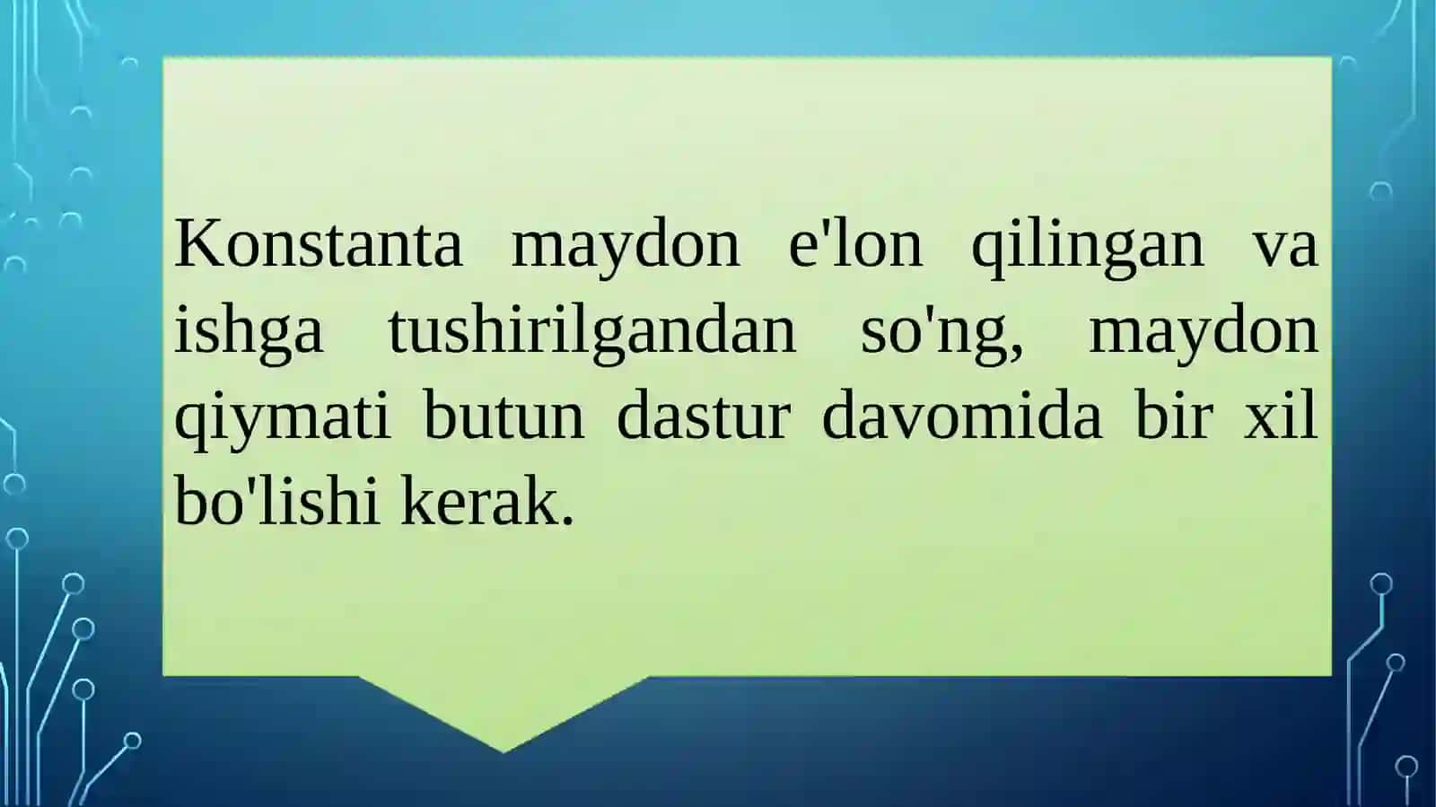 Konstanta maydonlar 3