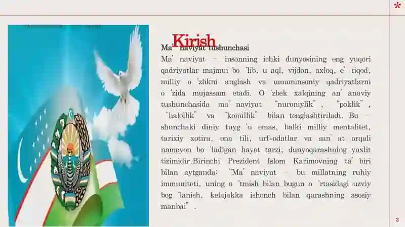 MUSTAQILLIK DAVRIDA MA’NAVIYAT MASALALARINING DAVLAT SIYOSATI DARAJASIGA KO‘TARILISHI 3
