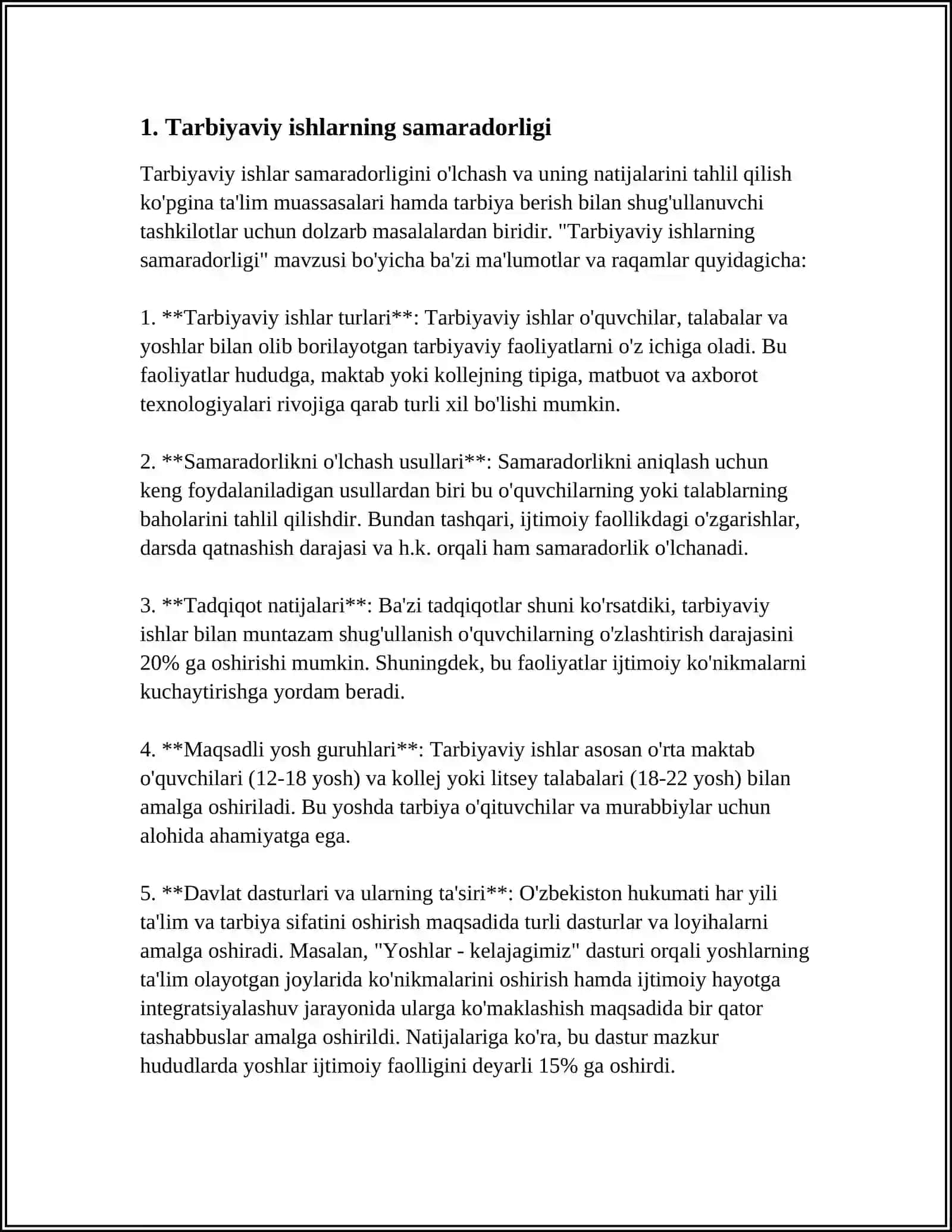 TARBIYAVIY ISHLARNING SAMARADORLIGI 3