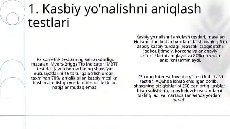 Kasb tanlashga doir psixologik tadqiqotlar 3